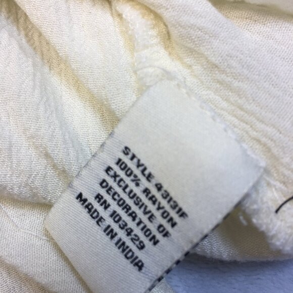 Caffe Marrakesh Blouse Shirt Top 2X Womans Plus Ivory Cream Floral Embroidered - Picture 8 of 13